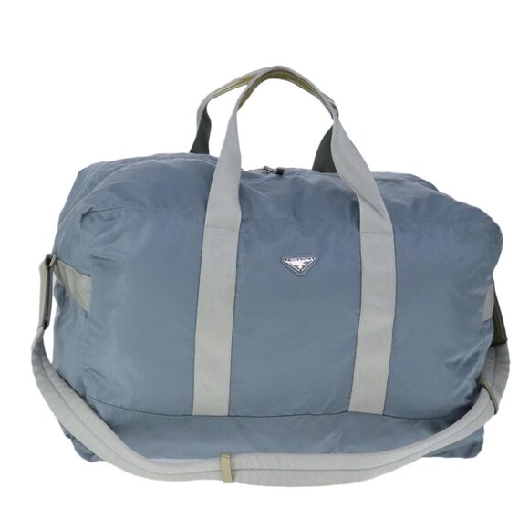 PRADA Boston Bag Nylon 2way Light Blue Auth 99483 - Picture 1 of 16